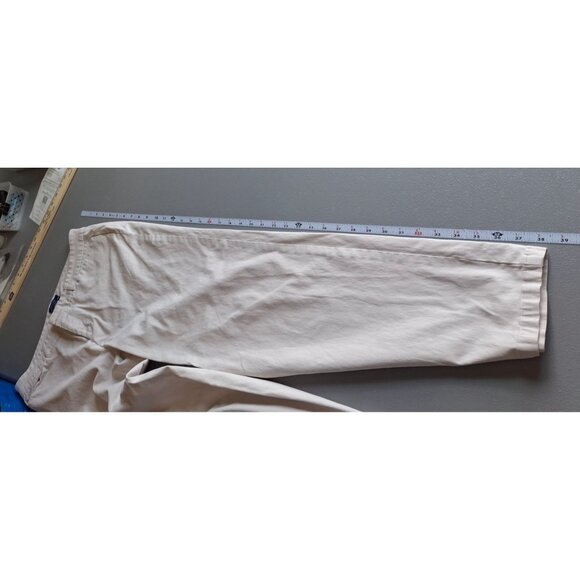 Dockers Womens ChinoPants 10 Short Beige Ideal Fit Mid Rise Wide Leg Preppy - Picture 7 of 8